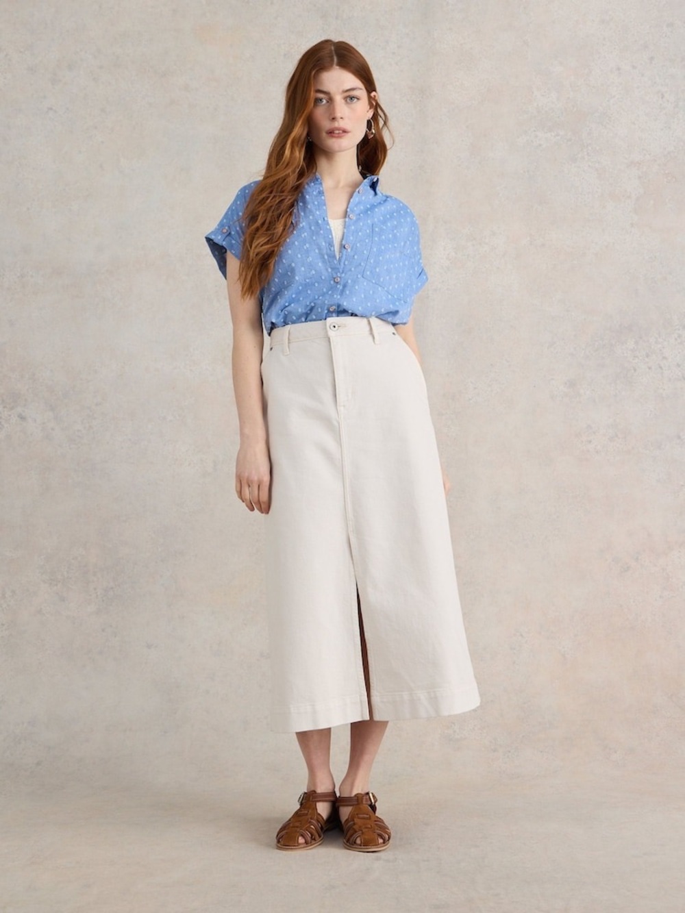 White Stuff Ellie Organic Cotton Shirt Size UK 12 US8 Cottagecore Coastal Spring - Picture 2 of 11